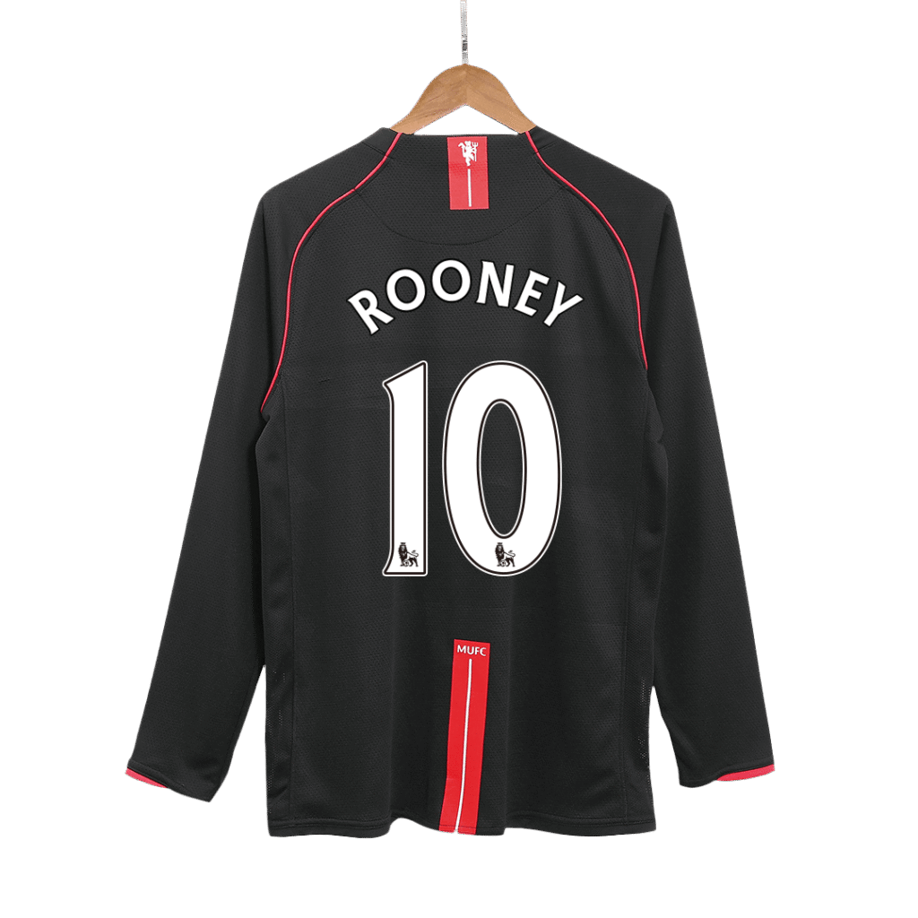 ROONEY #10 Manchester United Retro Jersey Away Soccer Shirt 2007/08