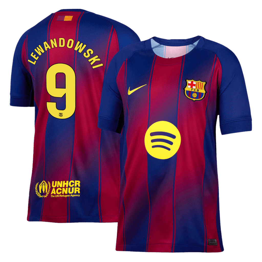 LEWANDOWSKI #9 Barcelona Home Soccer Jersey 2025/26