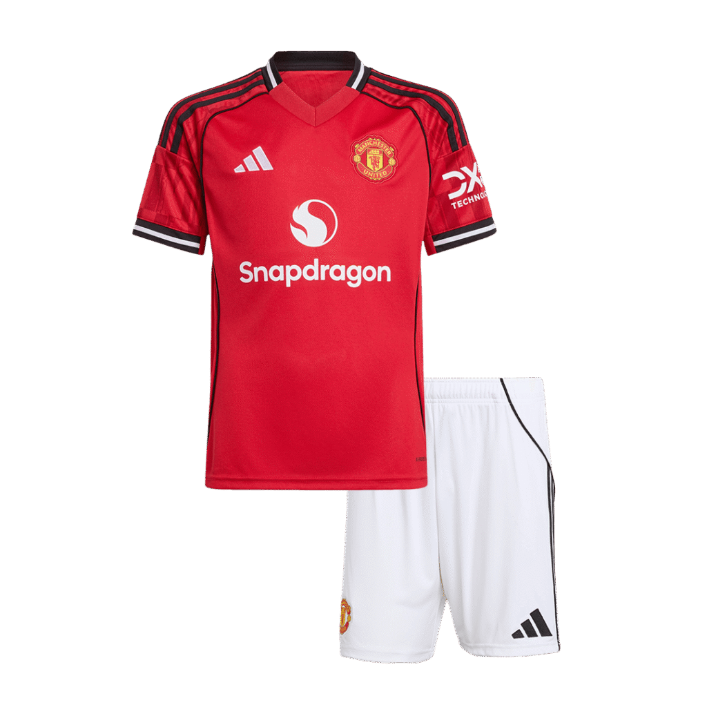 Manchester United Home Kids Soccer Jerseys Kit 2025/26 Red