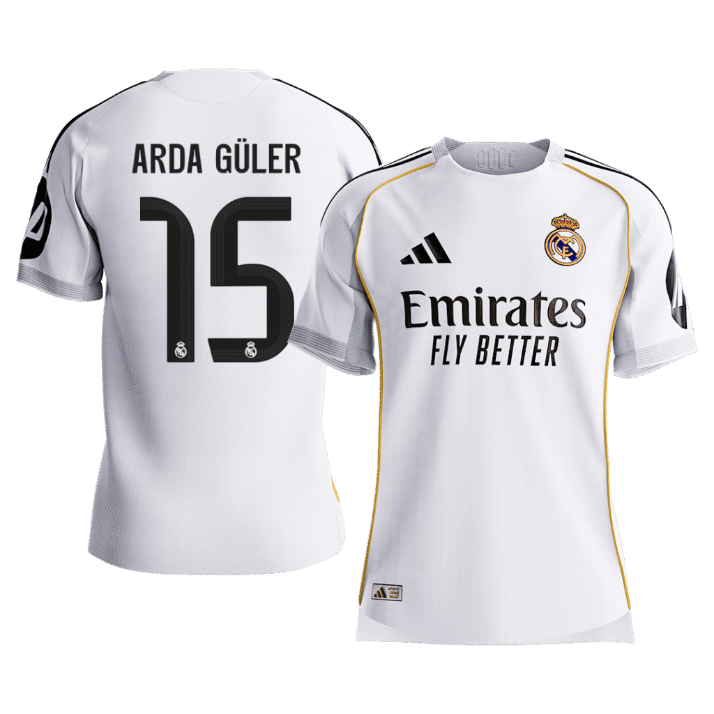 ARDA GÜLER #15 Real Madrid Home Player Version Jersey 2025/26