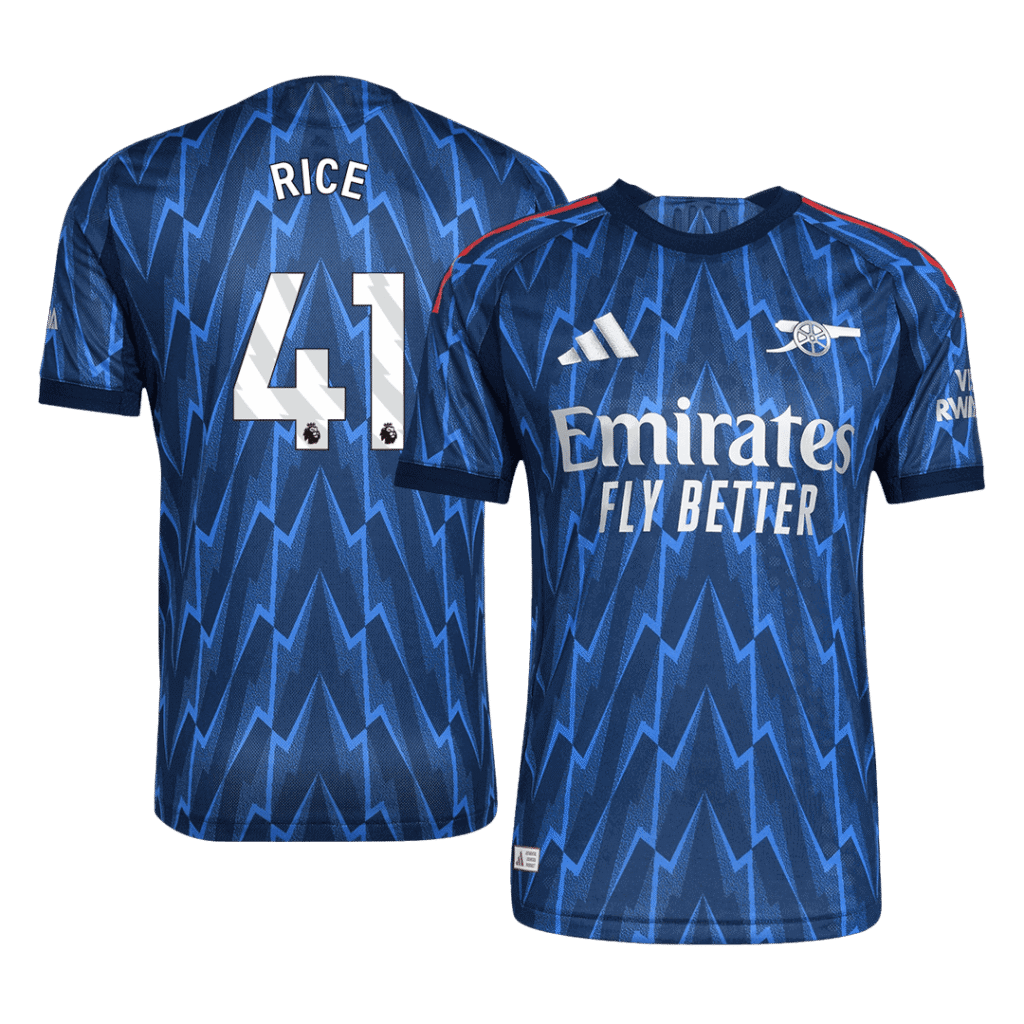 RICE #41 arsenal Away Authentic Soccer Jersey 2025/26