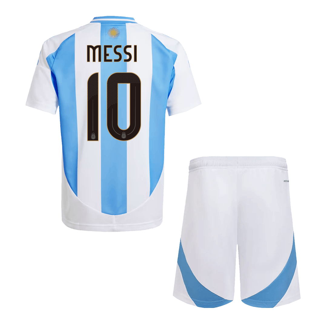Kids MESSI #10 Argentina Home Soccer Jersey Kit (Jersey+Shorts) 2024 - Image 2
