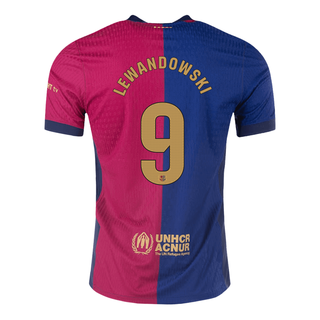 Authentic LEWANDOWSKI #9 Barcelona Home Soccer Jersey 2024/25 - Spotify Logo Without Text - Image 2