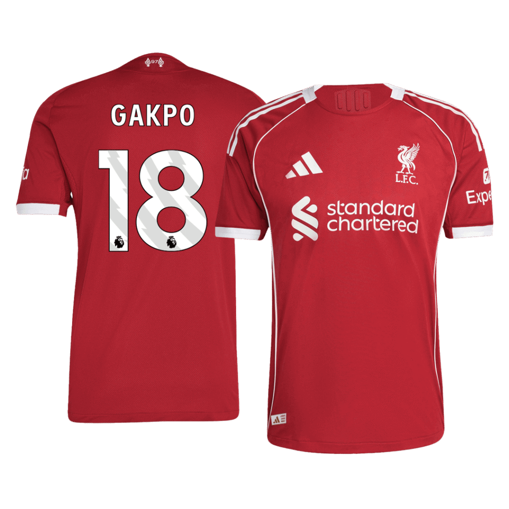 GAKPO #18 Liverpool Home Authentic Soccer Jersey 2025/26