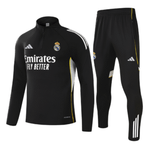 Real Madrid 1/4 Zip Tracksuit 2025/26 Black