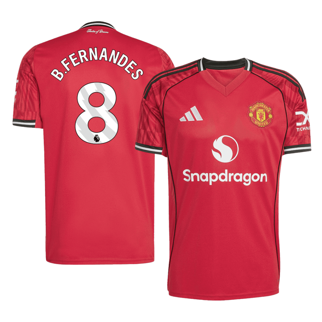 B.FERNANDES #8 Manchester United Home Soccer Jersey 2025/26