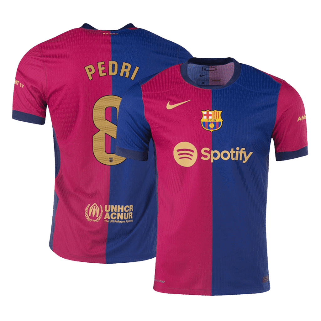 Authentic  PEDRI #8 Barcelona Home Football Shirt 2024/25- - old sponsor