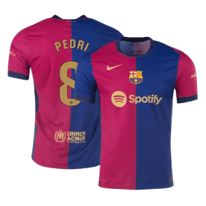Authentic PEDRI #8 Barcelona Home Football Shirt 2024/25- - old sponsor