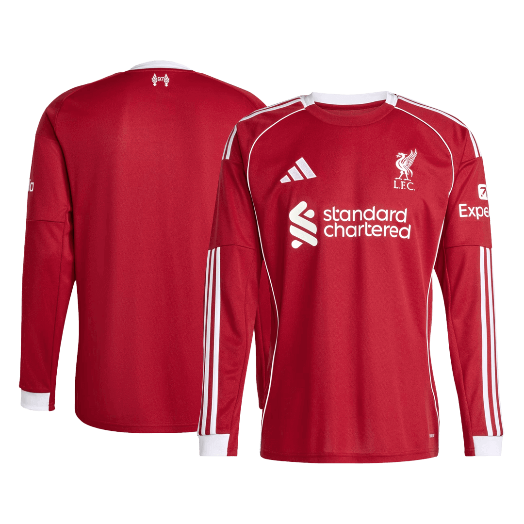 Liverpool Home Long Sleeve Soccer Jersey 2025/26 - Image 2