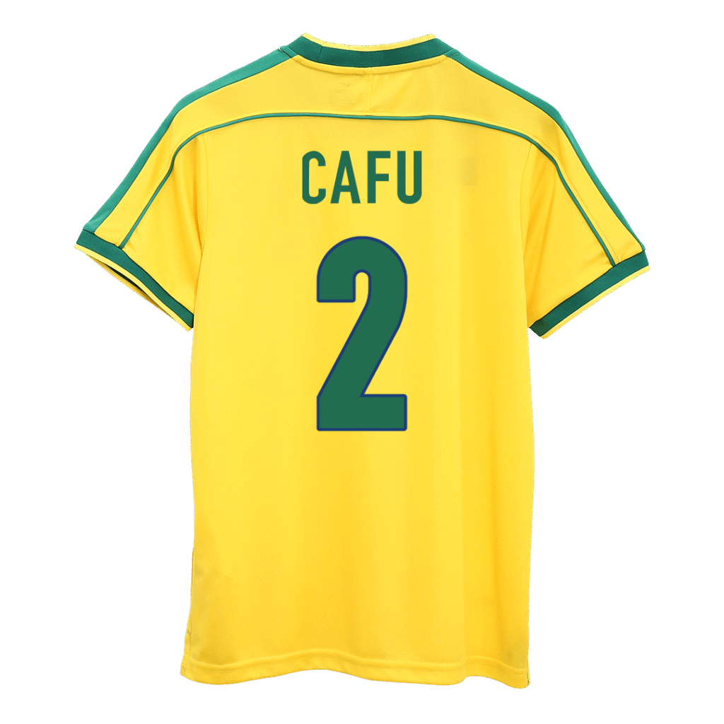 Retro Jersey CAFU #2 Brazil Home Soccer Shirt 1998 -World Cup