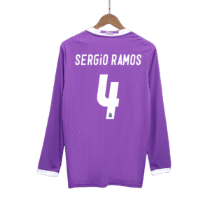 SERGIO RAMOS #4 Retro Real Madrid Jersey Away Long Sleeve Soccer Shirt 2016/17