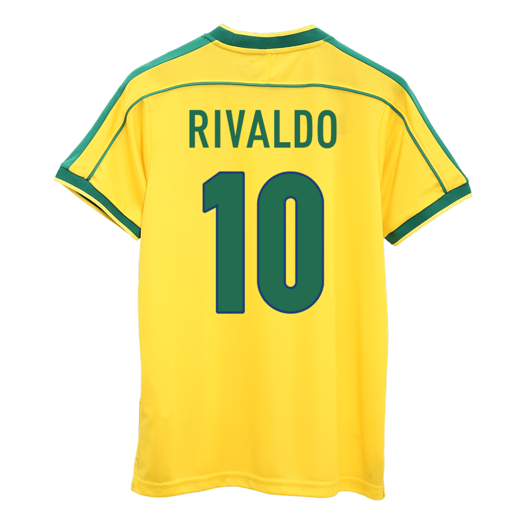 RIVALDO #10 Retro 1998 Brazil Home Soccer Jersey - World Cup