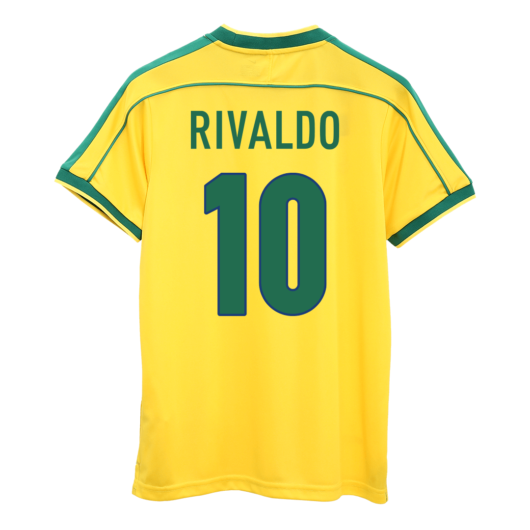 RIVALDO #10 Retro 1998 Brazil Home Soccer Jersey - World Cup