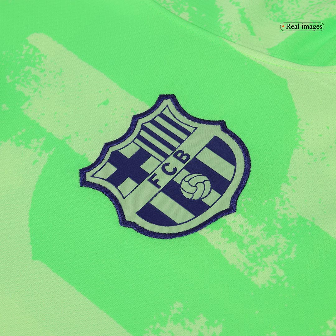 Barcelona Third Away Soccer Jersey Green - UCL (Spotify Logo Without Text) - Image 6