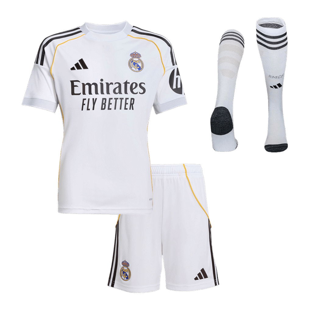 Real Madrid Home Kids Soccer Jerseys Full Kit 2025/26