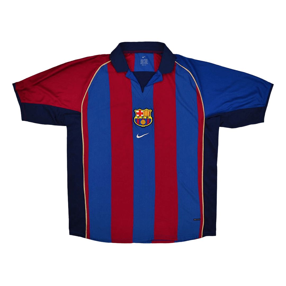 Retro Jersey RIVALDO #10 Barcelona Retro Jersey Home Soccer Shirt 2001/02 - Image 9