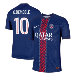 O.DEMBELE #10 PSG Home Authentic Soccer Jersey 2025/26