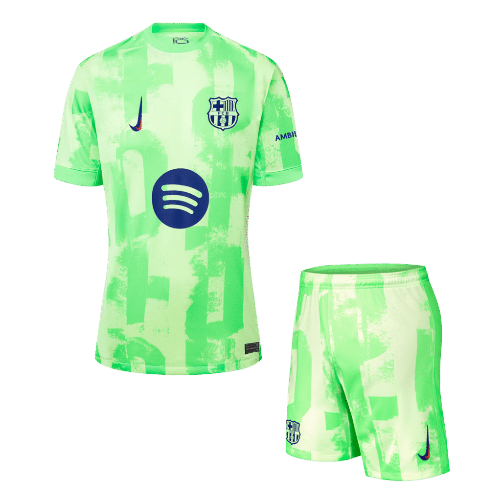 Barcelona Third Away Soccer Jersey Kit(Jersey+Shorts) 2024/25 - UCL (Spotify Logo Without Text)