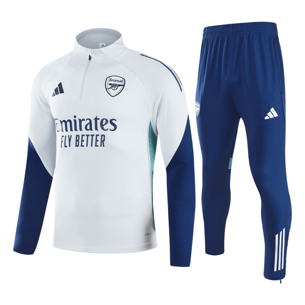Arsenal 1/4 Zip Tracksuit 2025/26 Kids White