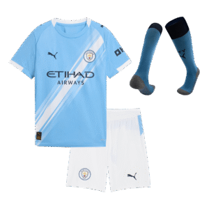 Manchester City Home Kids Soccer Jerseys Full Kit 2025/26
