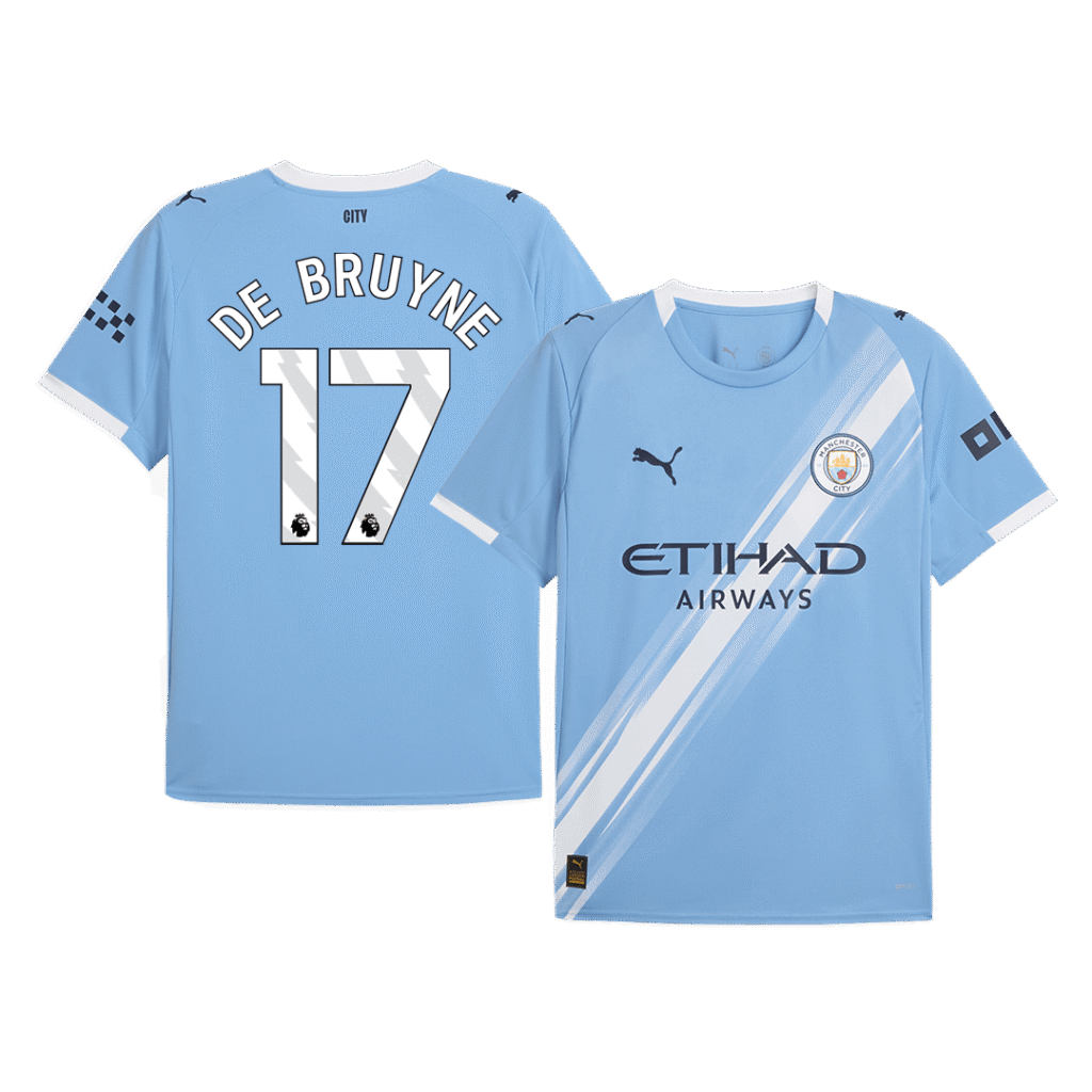 DE BRUYNE #17 Manchester City Home Soccer Jersey 2025/26 Blue
