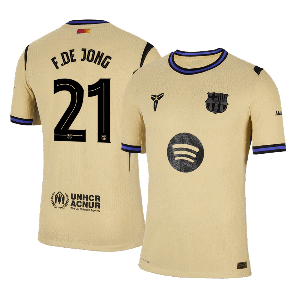 F.DE JONG #21 Barcelona Away Authentic Soccer Jersey 2025/26 - UCL