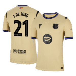 F.DE JONG #21 Barcelona Away Authentic Soccer Jersey 2025/26 - UCL