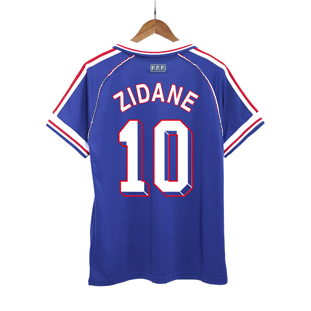 ZIDANE #10 France Retro Jersey Home Soccer Shirt 1998 World Cup - Image 2