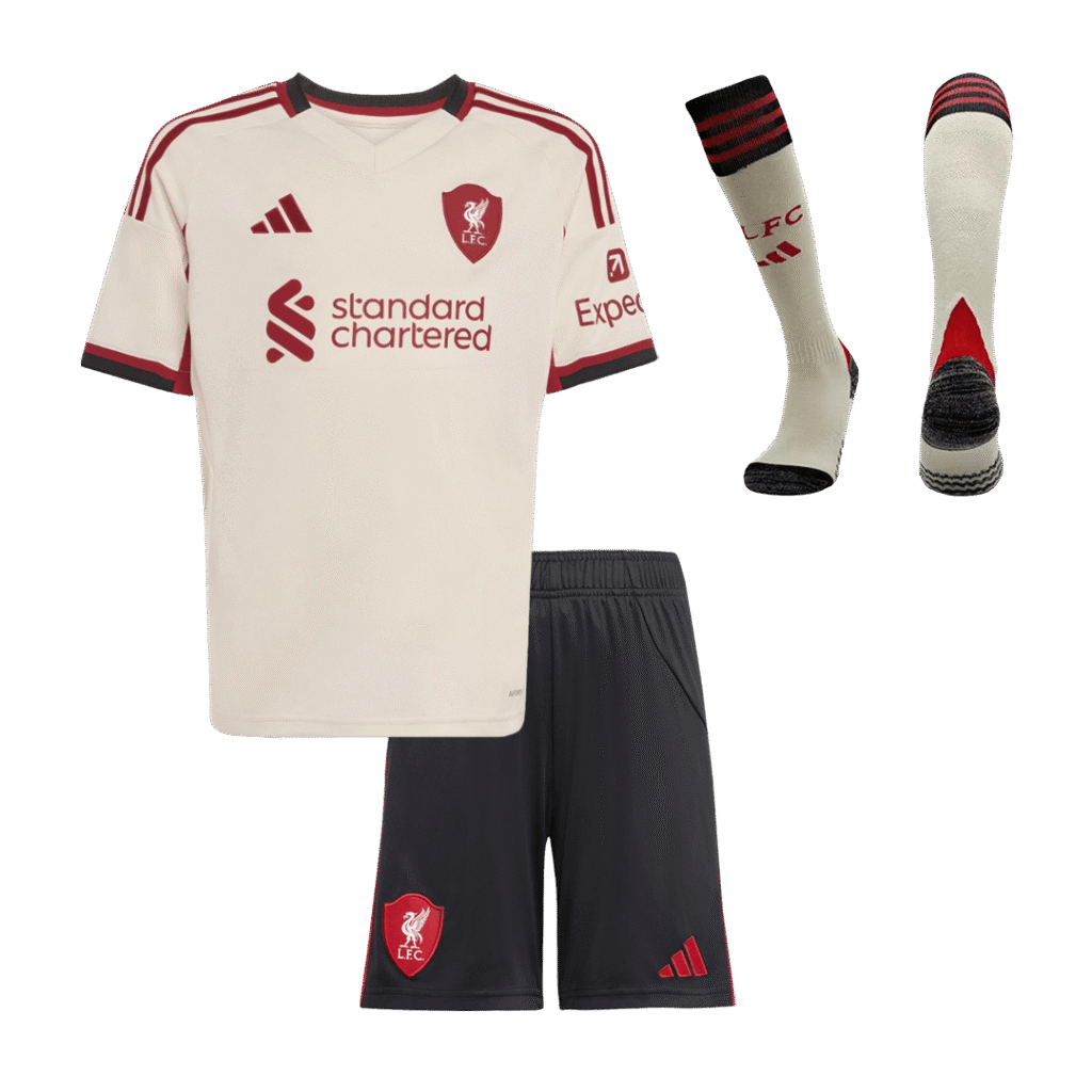 Liverpool Away Kids Soccer Jerseys Full Kit 2025/26