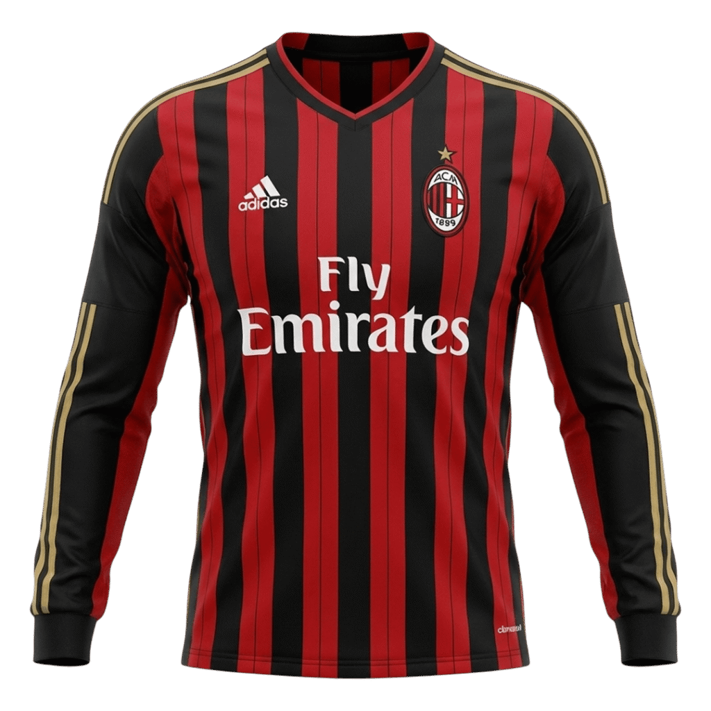 Retro Soccer Jersey AC Milan Home Long Sleeve 2013/14