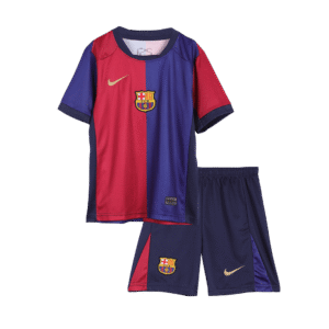 Gift-Kid's Barcelona Home Spotify Logo Without Text Soccer Jersey Kit(Shirt+Shorts) 2024/25