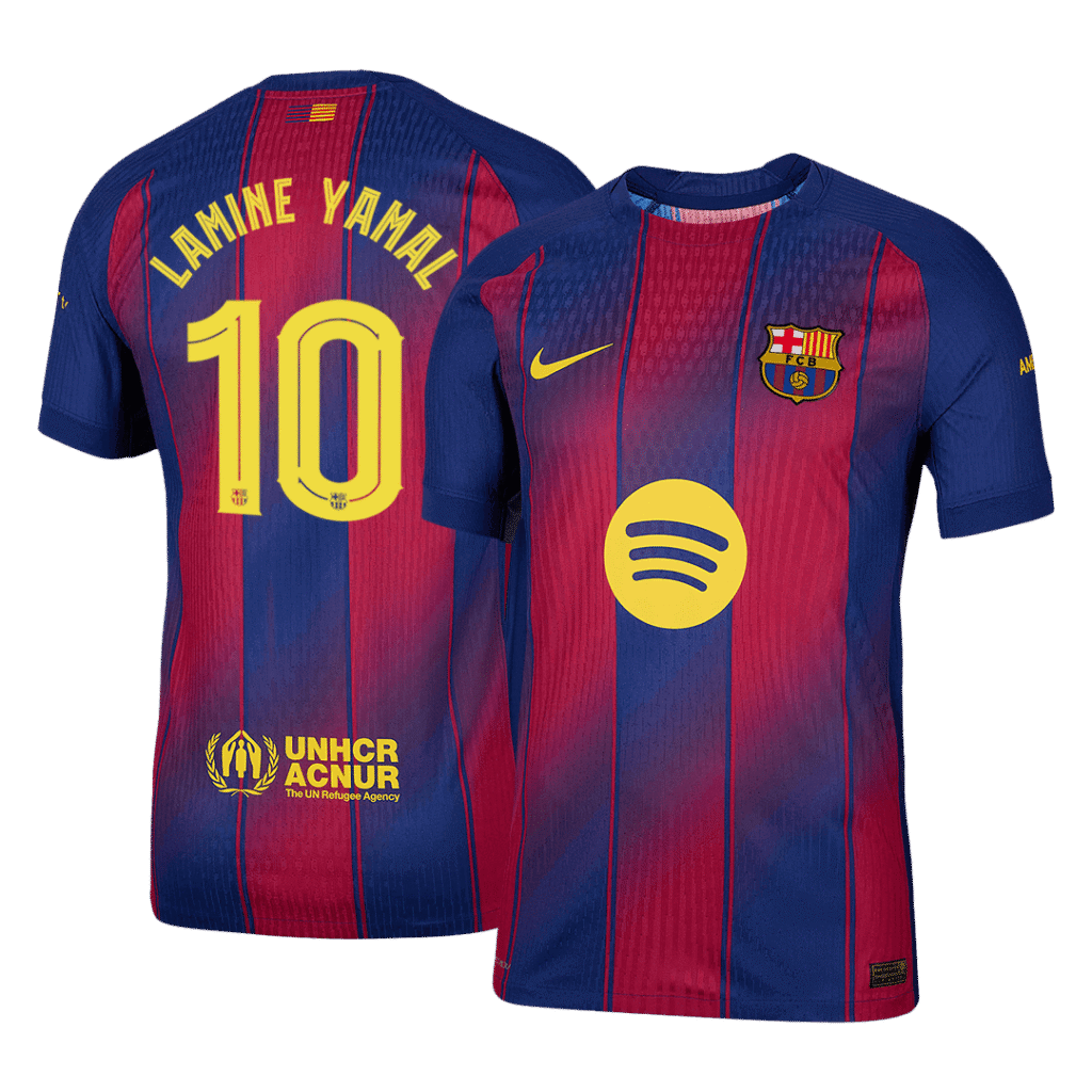 LAMINE YAMAL #10 Barcelona Home Authentic Soccer Jersey 2025/26 - UCL