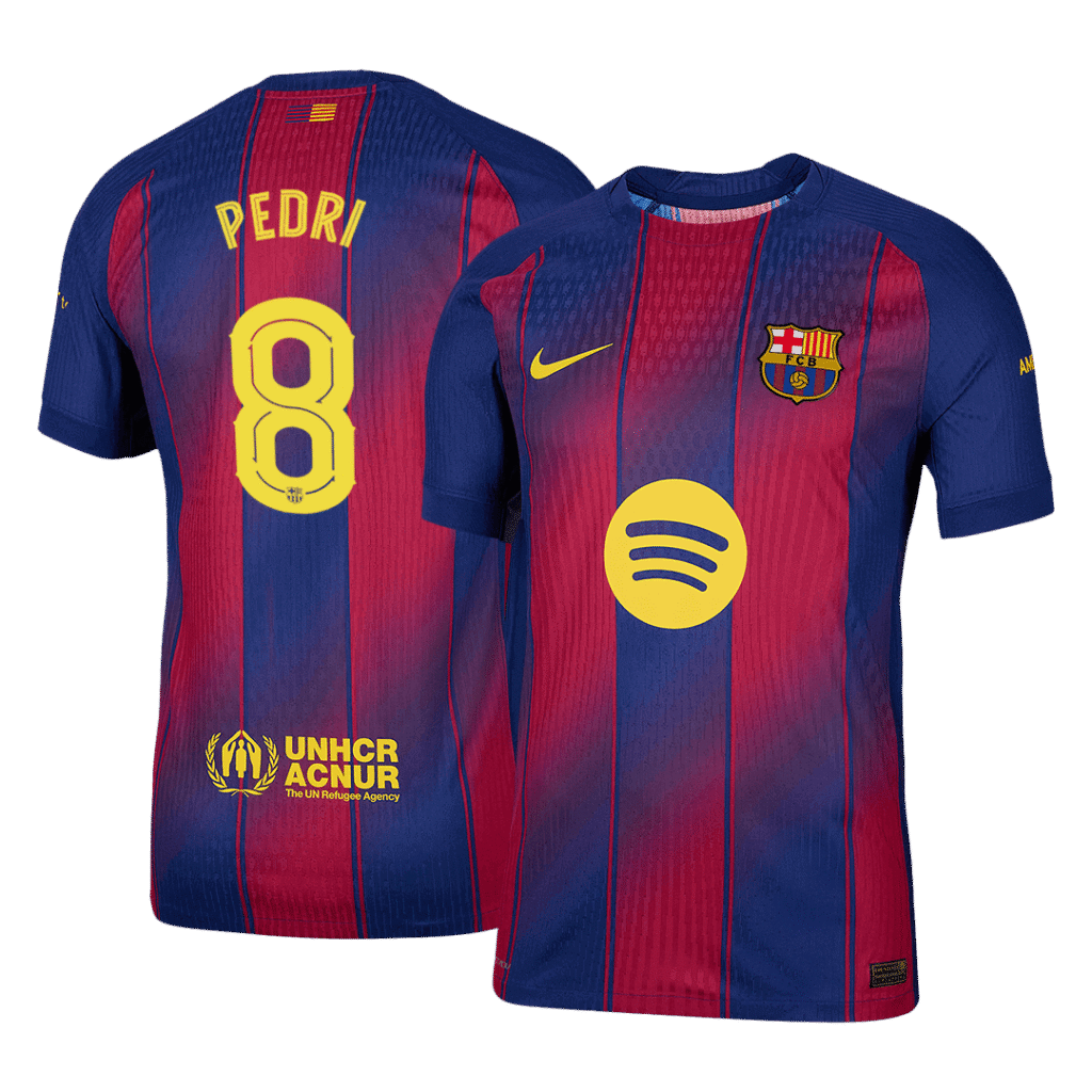 PEDRI #8 Barcelona Home Authentic Soccer Jersey 2025/26 - UCL