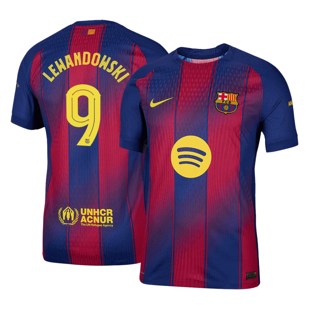 LEWANDOWSKI #9 Barcelona Home Authentic Soccer Jersey 2025/26 - UCL