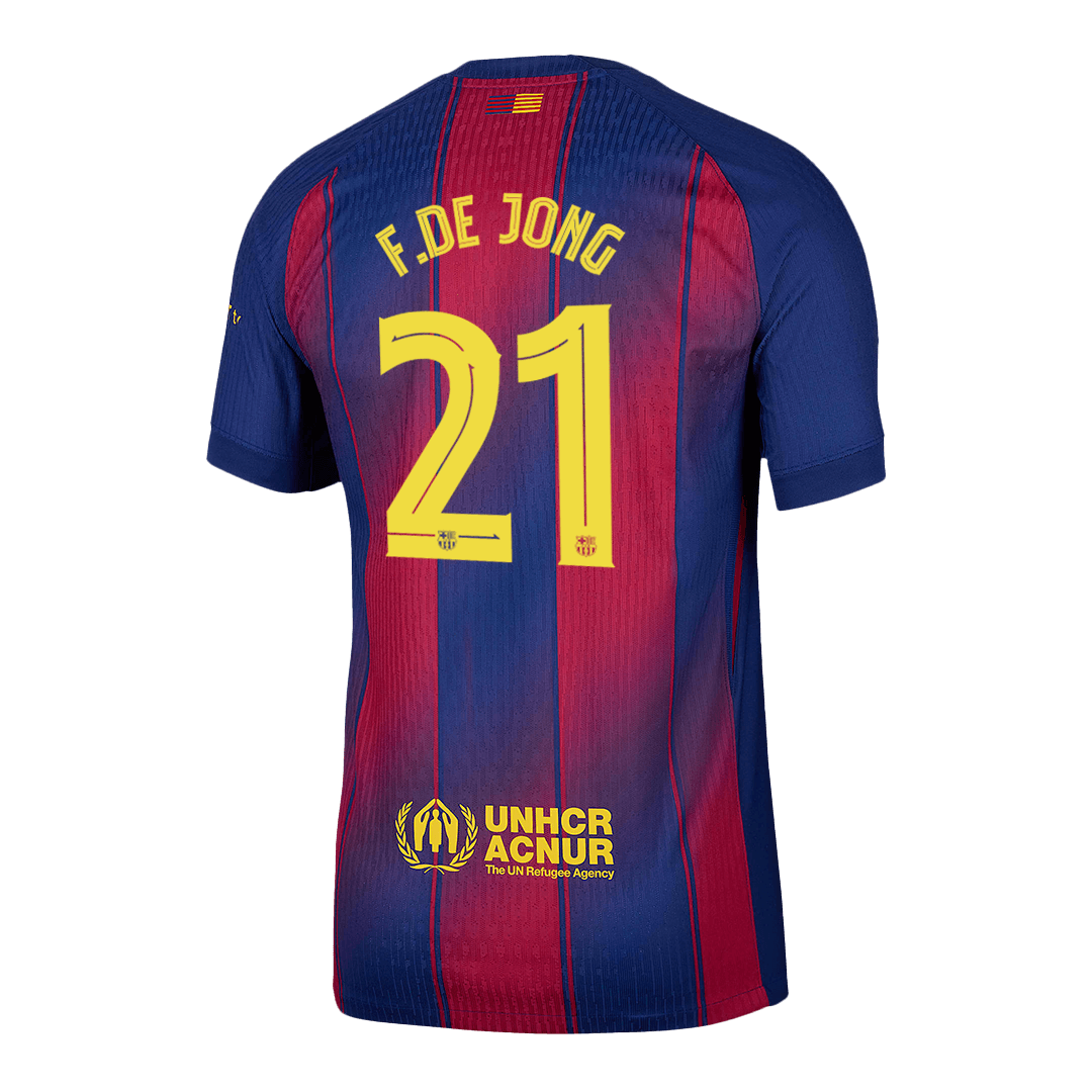 F.DE JONG #21 Barcelona Home Authentic Soccer Jersey 2025/26 - UCL - Image 13
