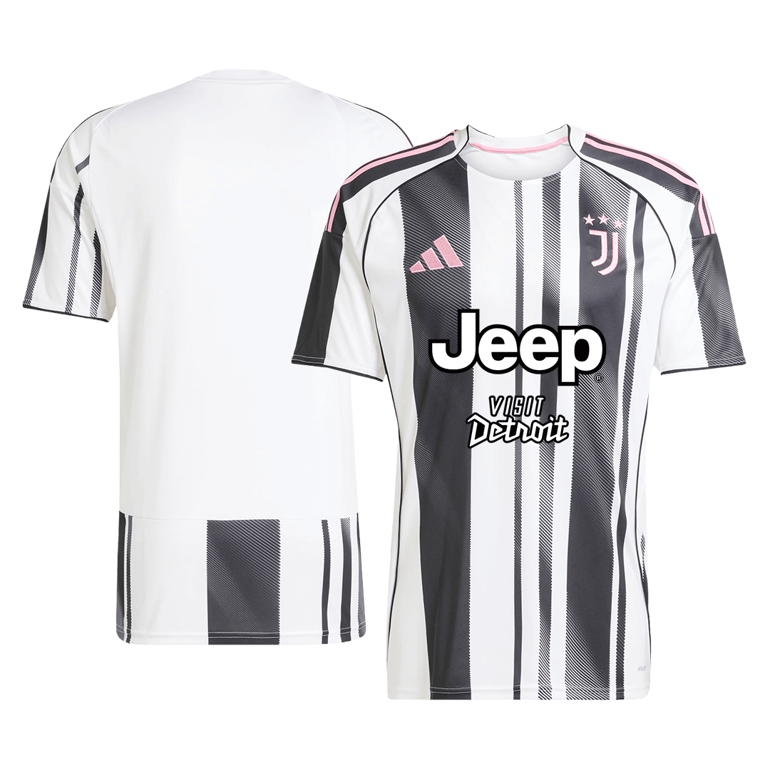 Juventus Jeep x Visit Detroit Sponsor Soccer Jersey Home Custom Men's Shirt 2025/26 - Image 8