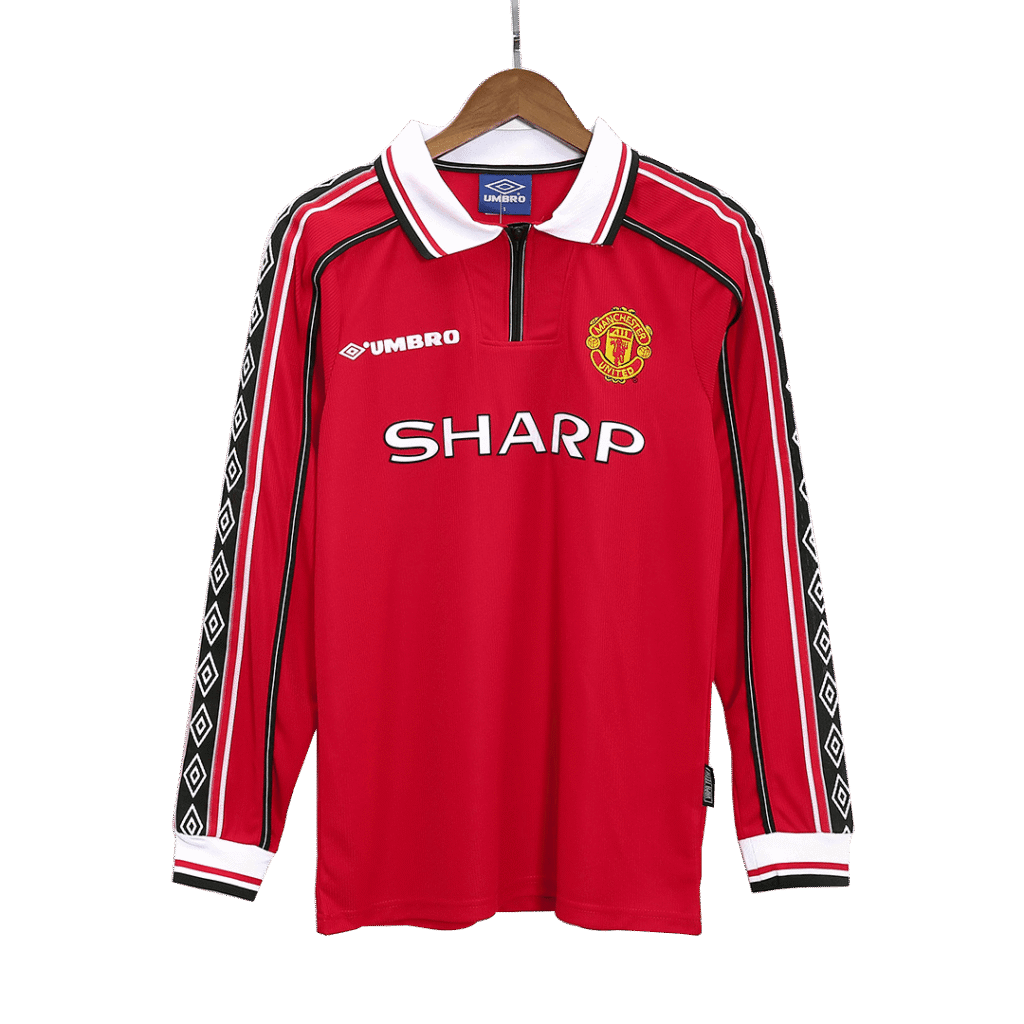 Retro Soccer Jersey Manchester United Home Long Sleeve 1998/99