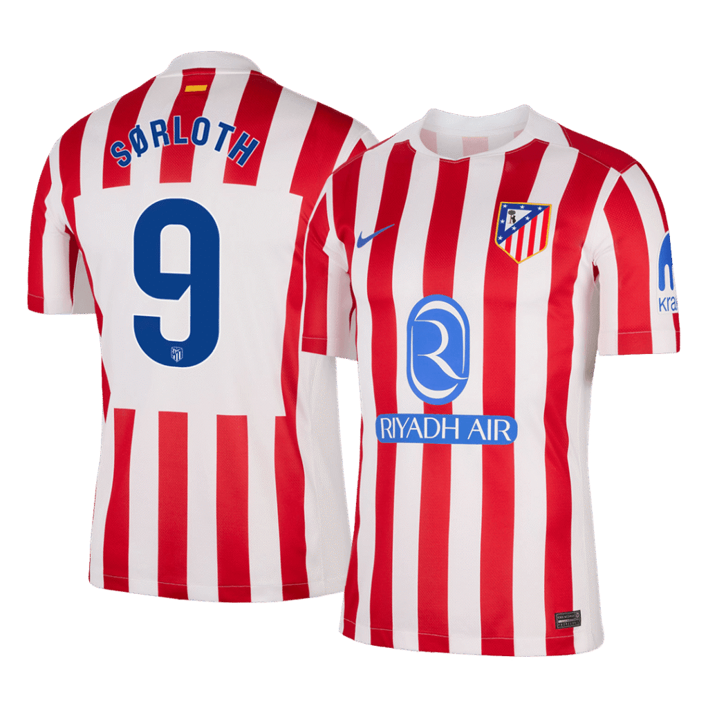 SØRLOTH #9 Atletico Madrid Home Soccer Jersey 2025/26
