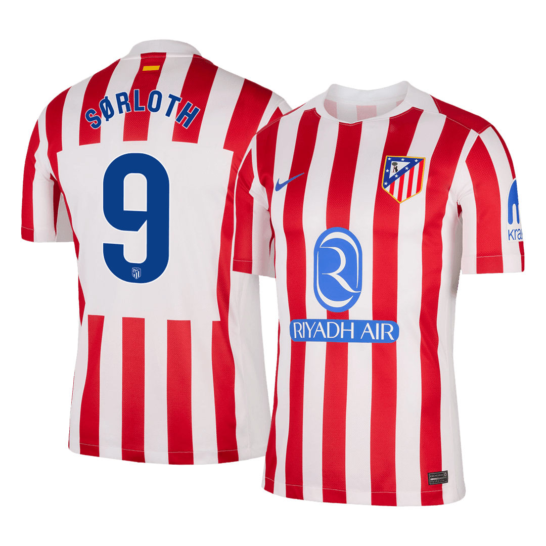 SØRLOTH #9 Atletico Madrid Home Soccer Jersey 2025/26