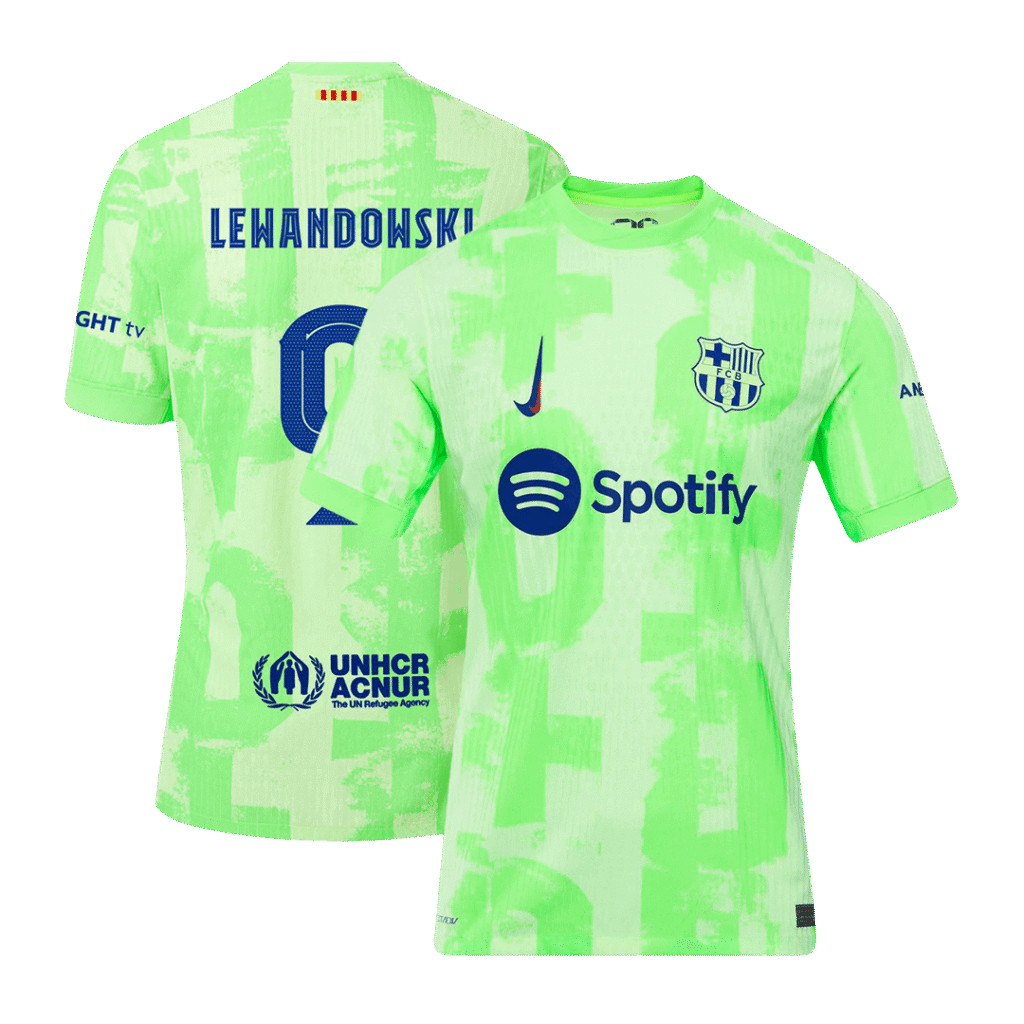 Authentic LEWANDOWSKI #9 Soccer Jersey Barcelona Third Away Shirt 2024/25 UCL