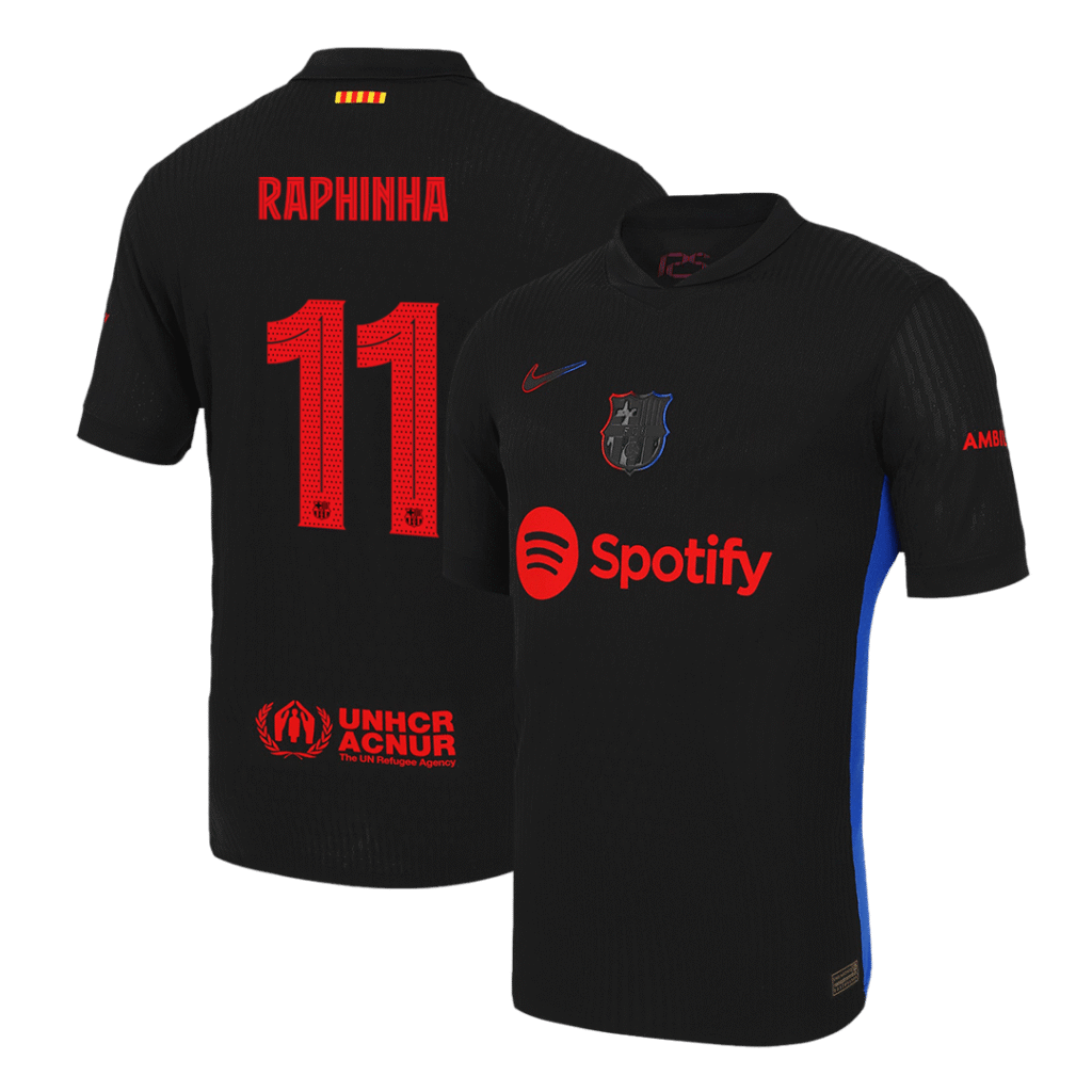 Authentic RAPHINHA #11 Barcelona Soccer Jersey Away Shirt 2024/25 - UCL