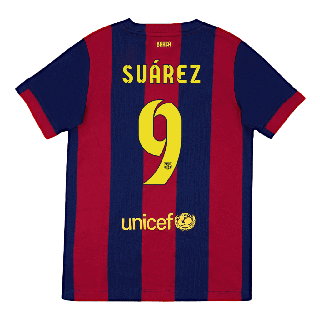 Retro Jersey SU??REZ #9 Barcelona Retro Jersey Home Soccer Shirt 2014/15