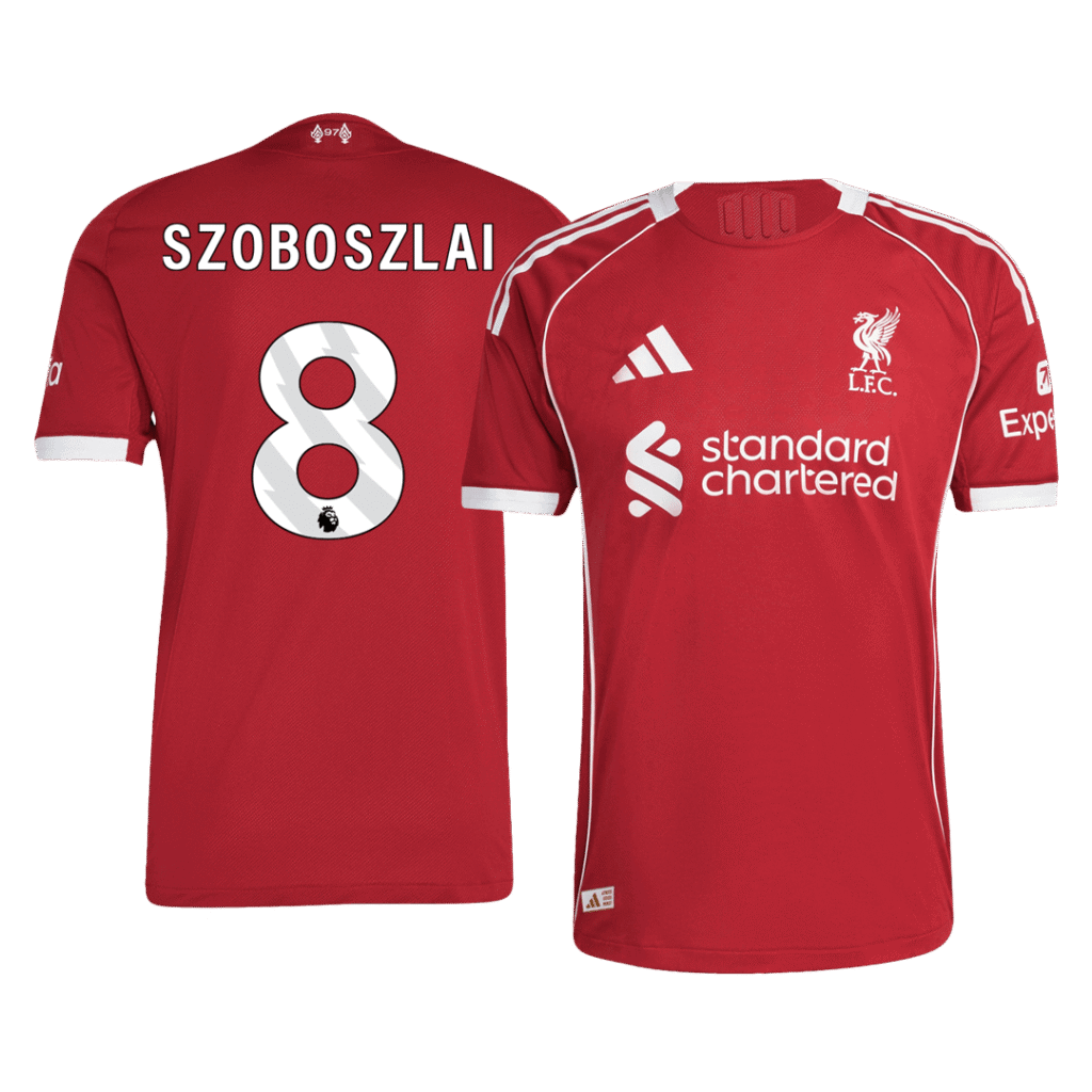 SZOBOSZLAI #8 Liverpool Home Authentic Soccer Jersey 2025/26
