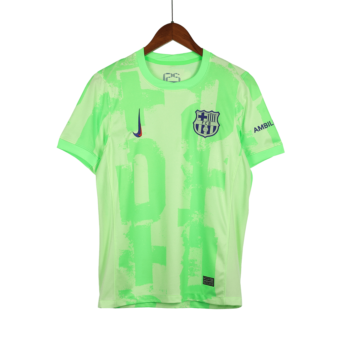 Barcelona Third Away Soccer Jersey Green - UCL (Spotify Logo Without Text) - Image 3