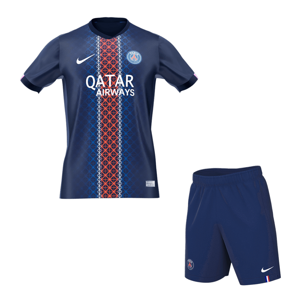PSG Home Soccer Jersey Kit(Jersey+Shorts) 2025/26 Navy