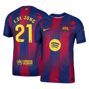 F.DE JONG #21 Barcelona Home Authentic Soccer Jersey 2025/26