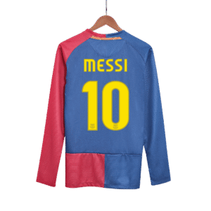 Retro MESSI #10 2008/09 Barcelona Home Long Sleeve Soccer Jersey - UCL Final