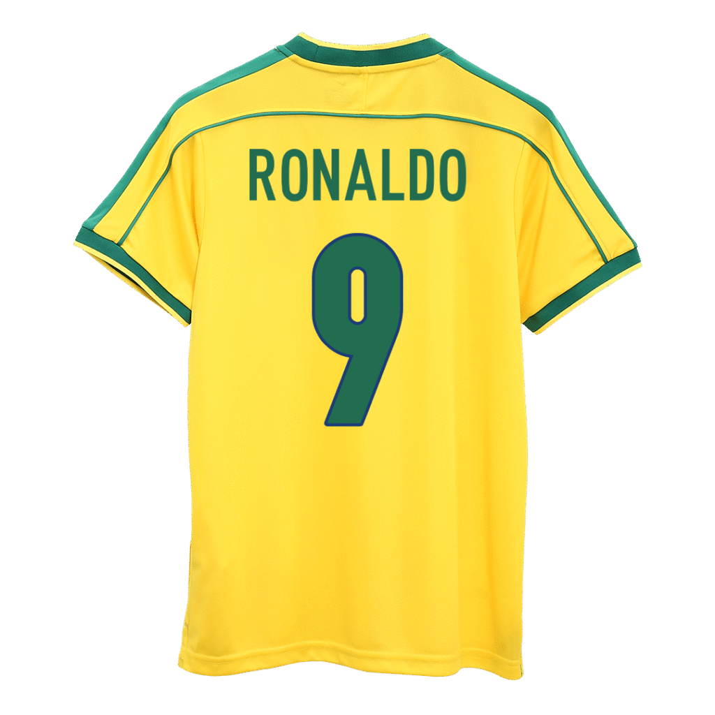 Retro Jersey RONALDO #9 Brazil Home Soccer Shirt 1998 -World Cup