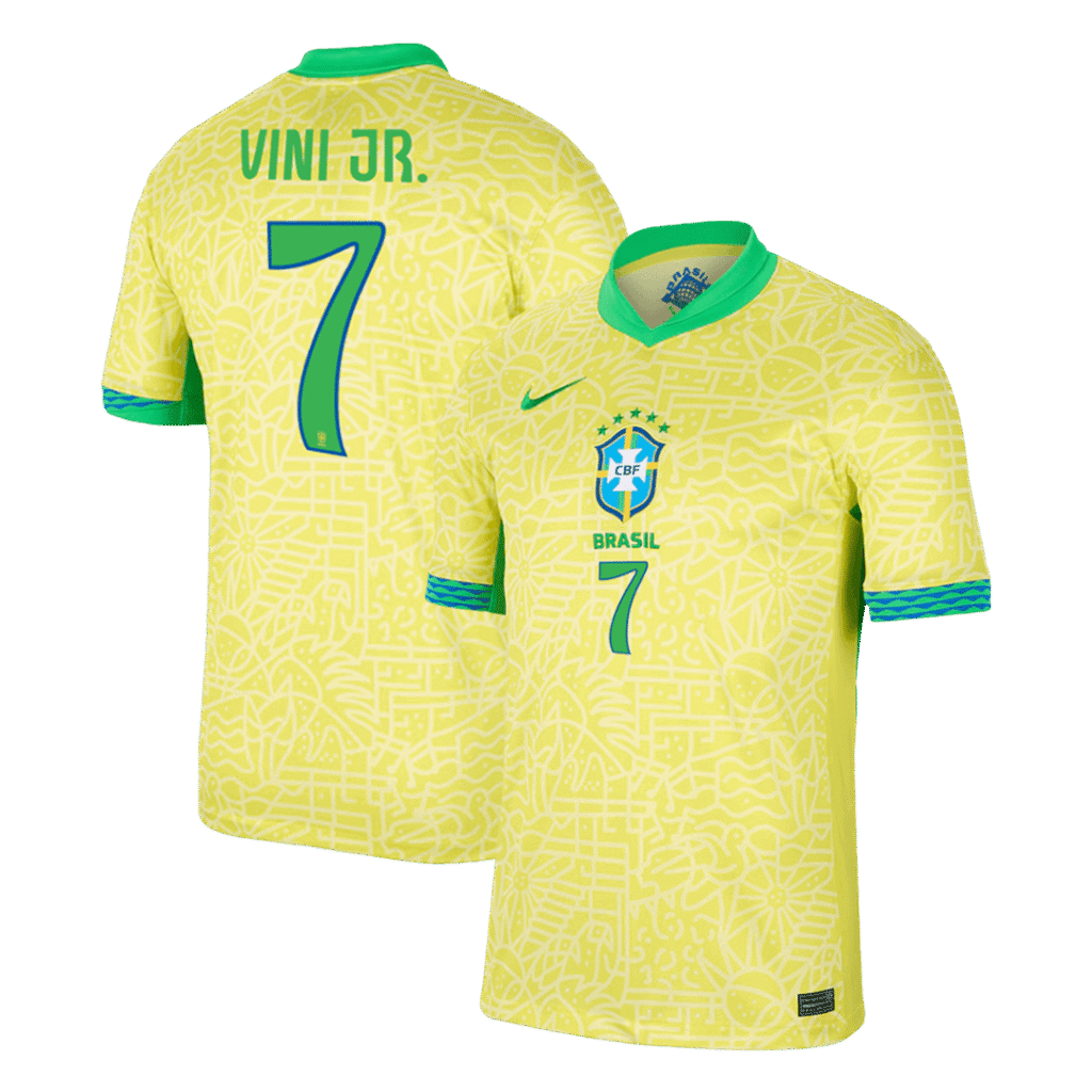 VINI JR. #7 Brazil Home Soccer Jersey Copa America 2024