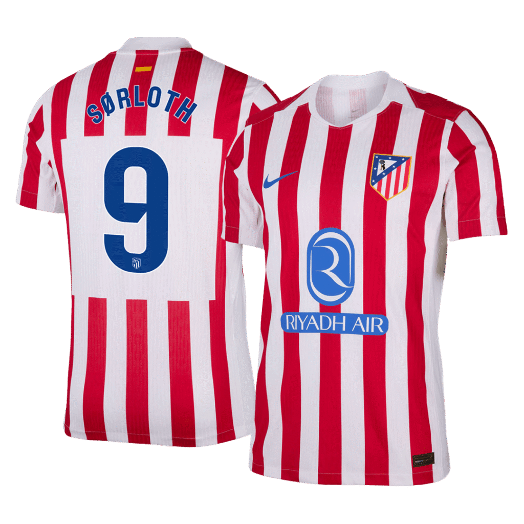 SØRLOTH #9 Atletico Madrid Home Player Version Jersey 2025/26